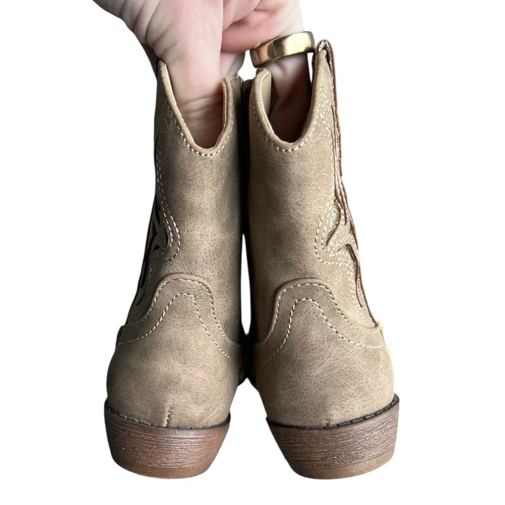 Jellypop Kids' Lil‎ Gladden Western Boots Tan Glitter Girls Size 7M